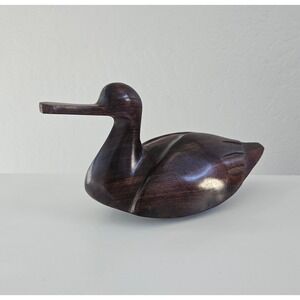 Vtg Ironwood Duck Figurine 9.5" Carved Wood Handcrafted MCM
